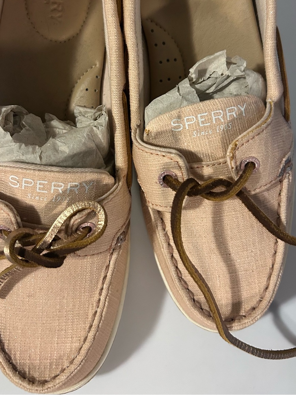 Sperry Canvas Boat Shoes in Light Blush